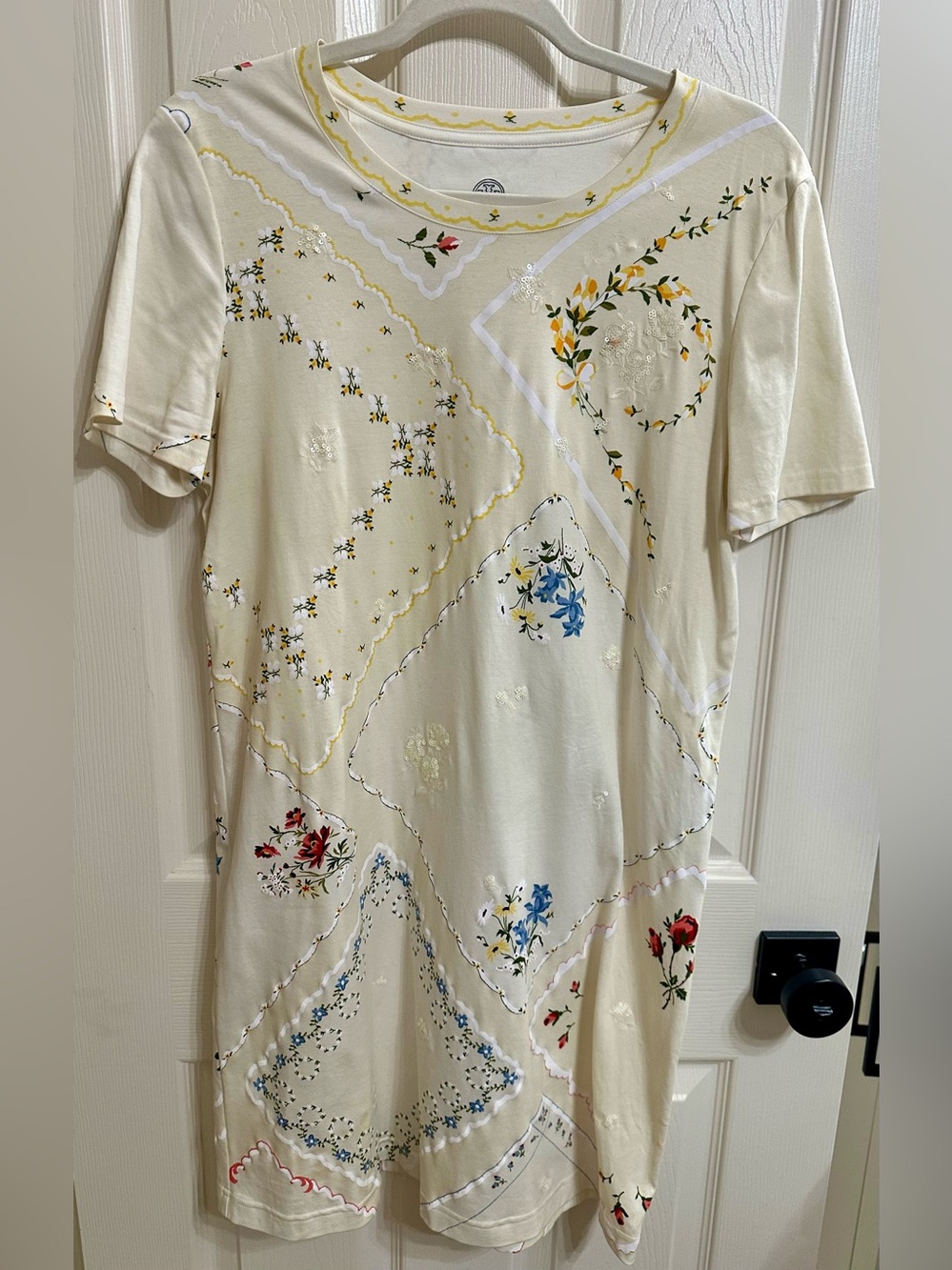 Tory Burch Handkerchief Printed T-Shirt Dress Size L - Picture 2 of 5